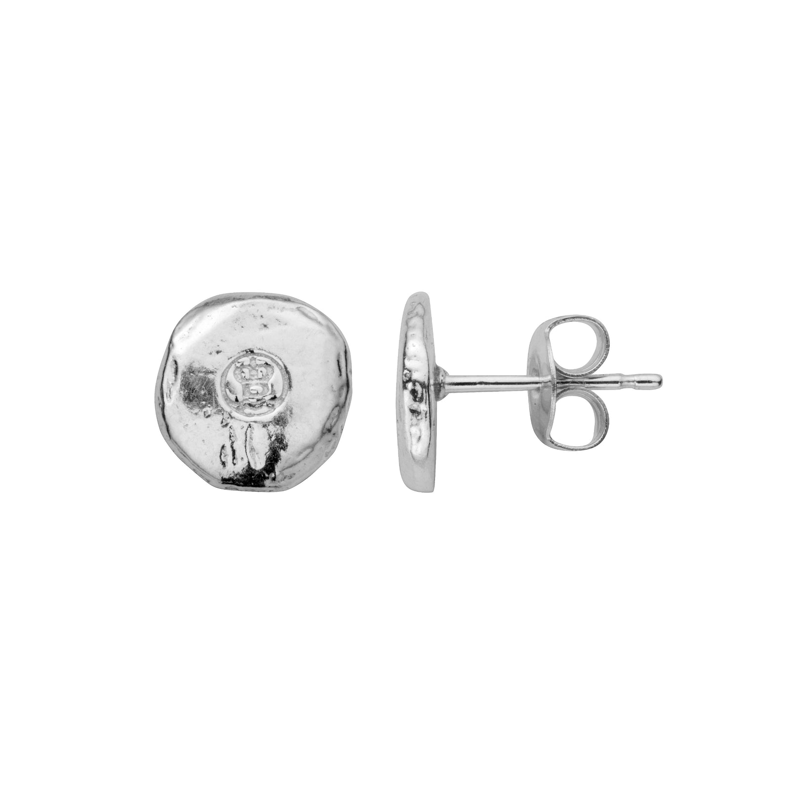 Silver Mini Moon Stud Earrings