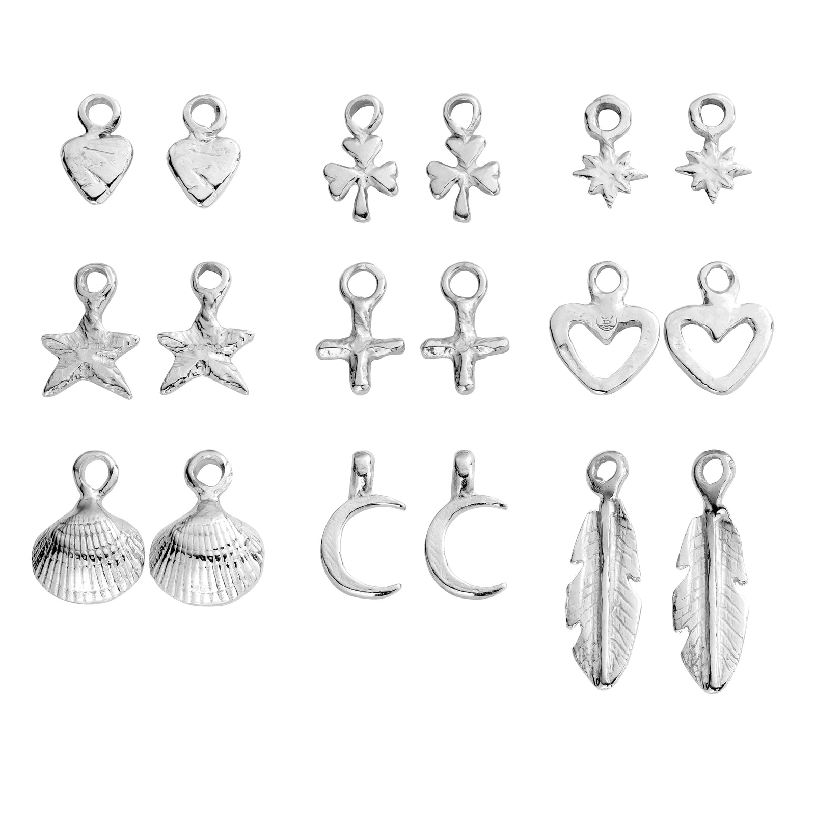 Silver Mini Heart Earring Charms