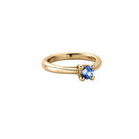 Gold Blue Sapphire Claw Ring