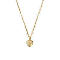Gold Diamond Grateful Heart Necklace