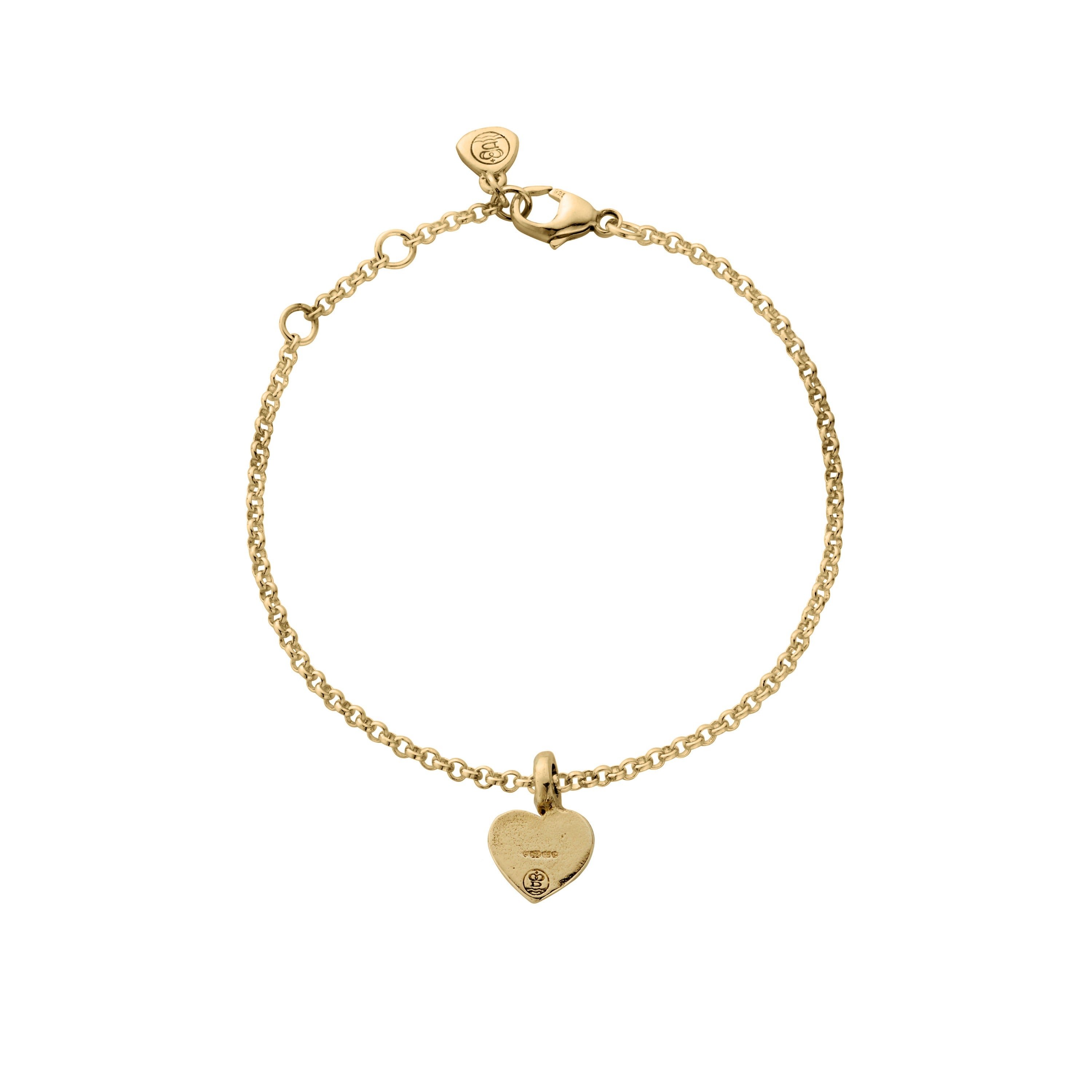 Gold Think of Me Heart Chain Bracelets
