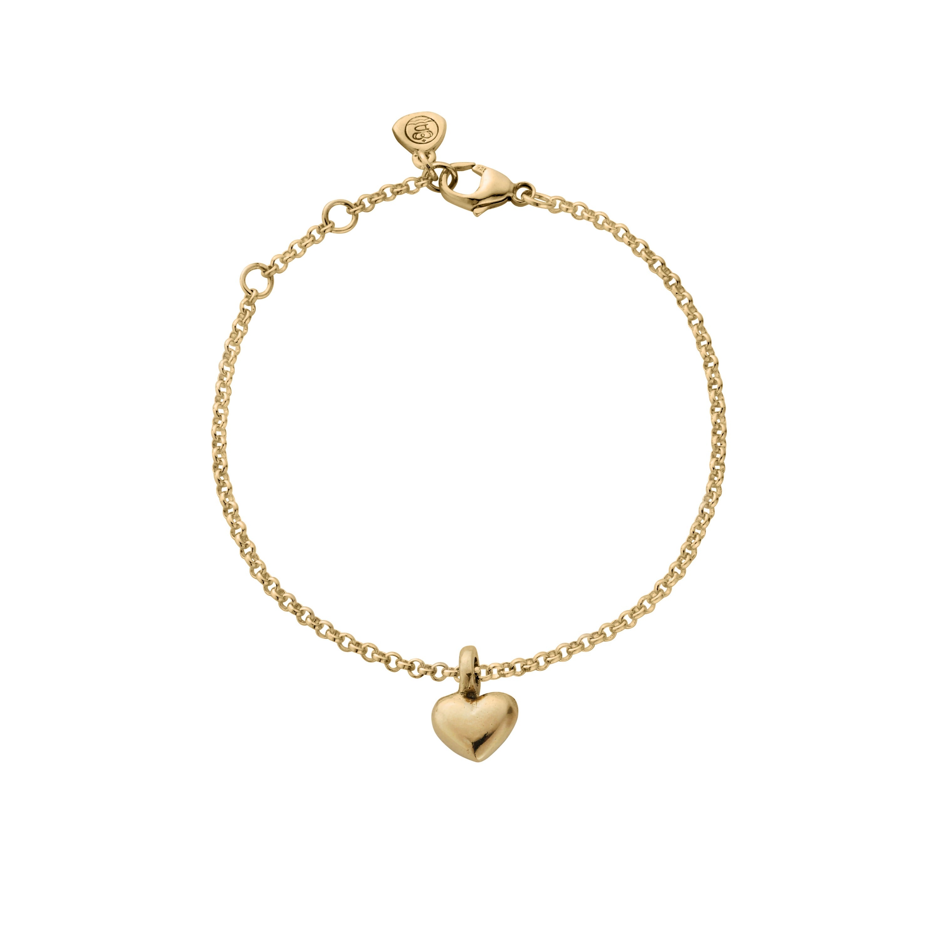 Gold Think of Me Heart Chain Bracelets