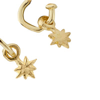 Gold Tiny Cupid Hoops With Baby North Star Charms