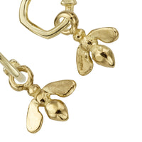 Gold Tiny Cupid Hoops With Mini Honey Bee Charms