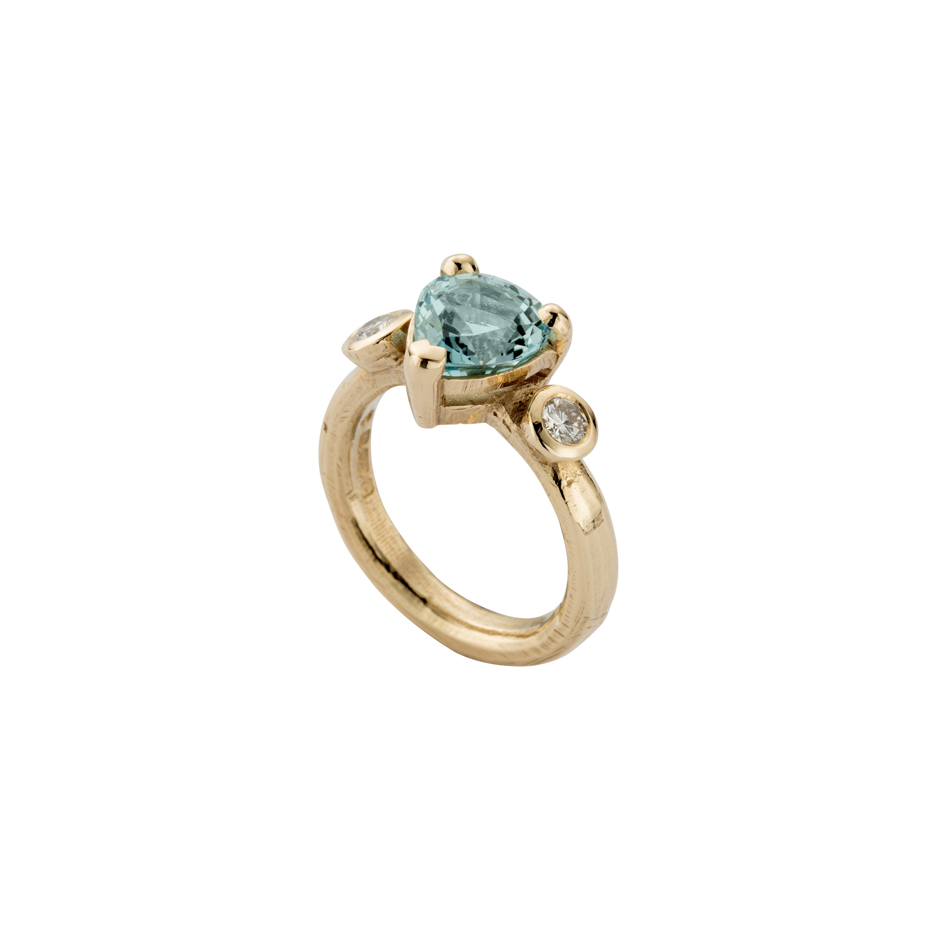 ERATO Gold Aquamarine & Diamond Ring