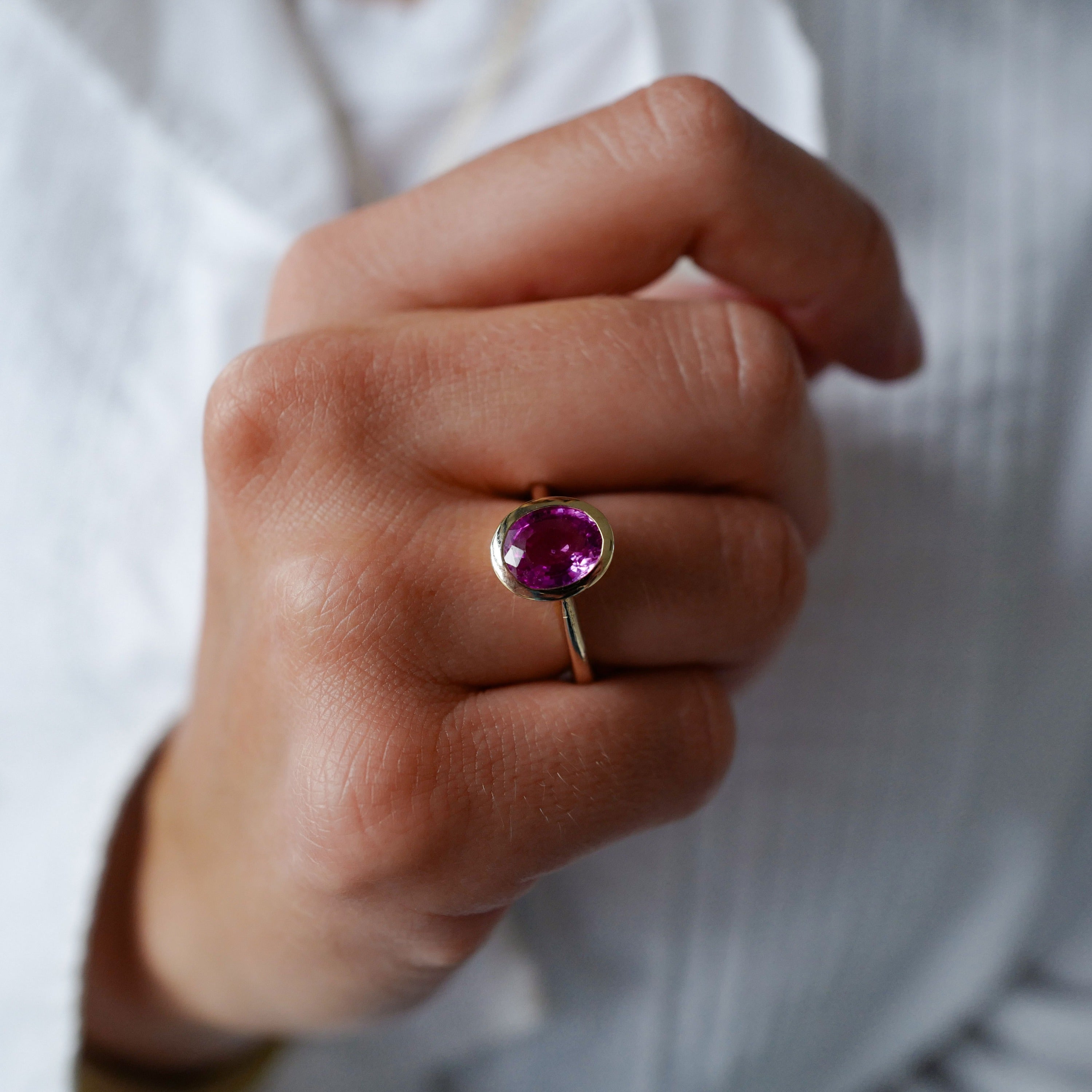 ESTHER Gold Pink Sapphire Ring