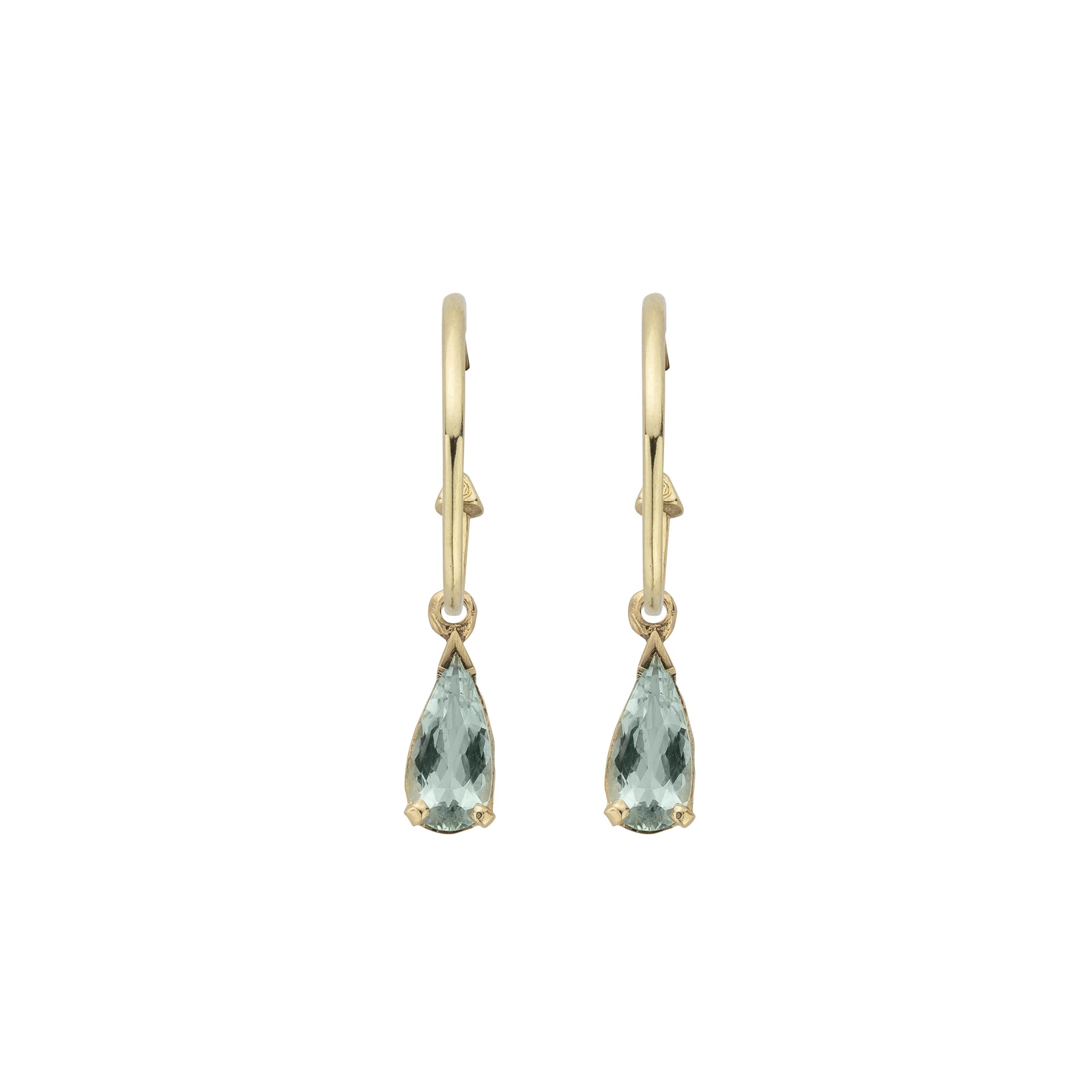 EZILI Gold Aquamarine Tear Drop Earrings