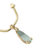 EZILI Gold Aquamarine Tear Drop Earrings