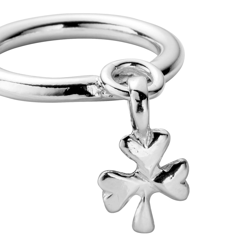 Silver Falling Baby Shamrock Ring