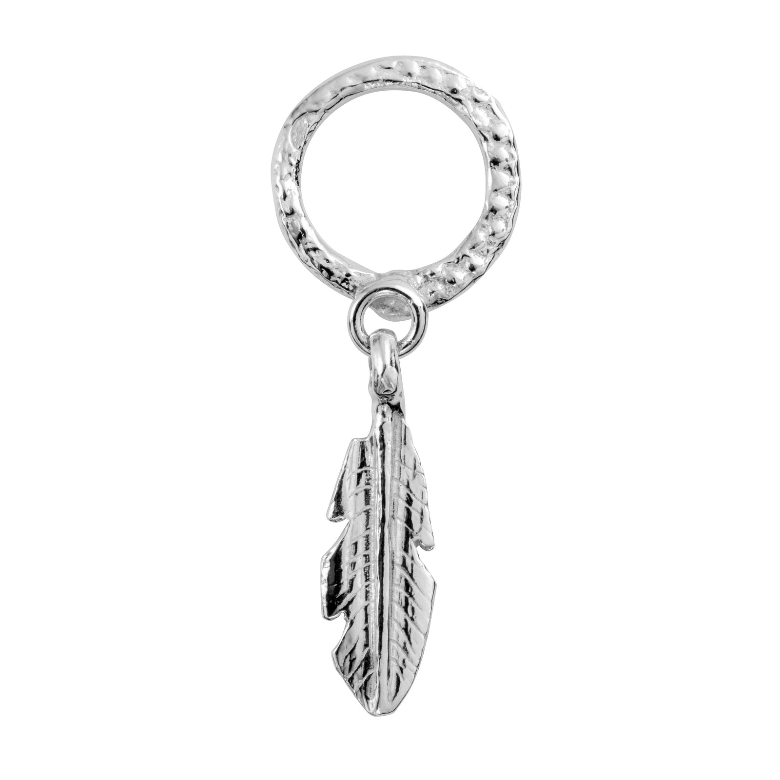 Silver Medium Feather Falling Ring