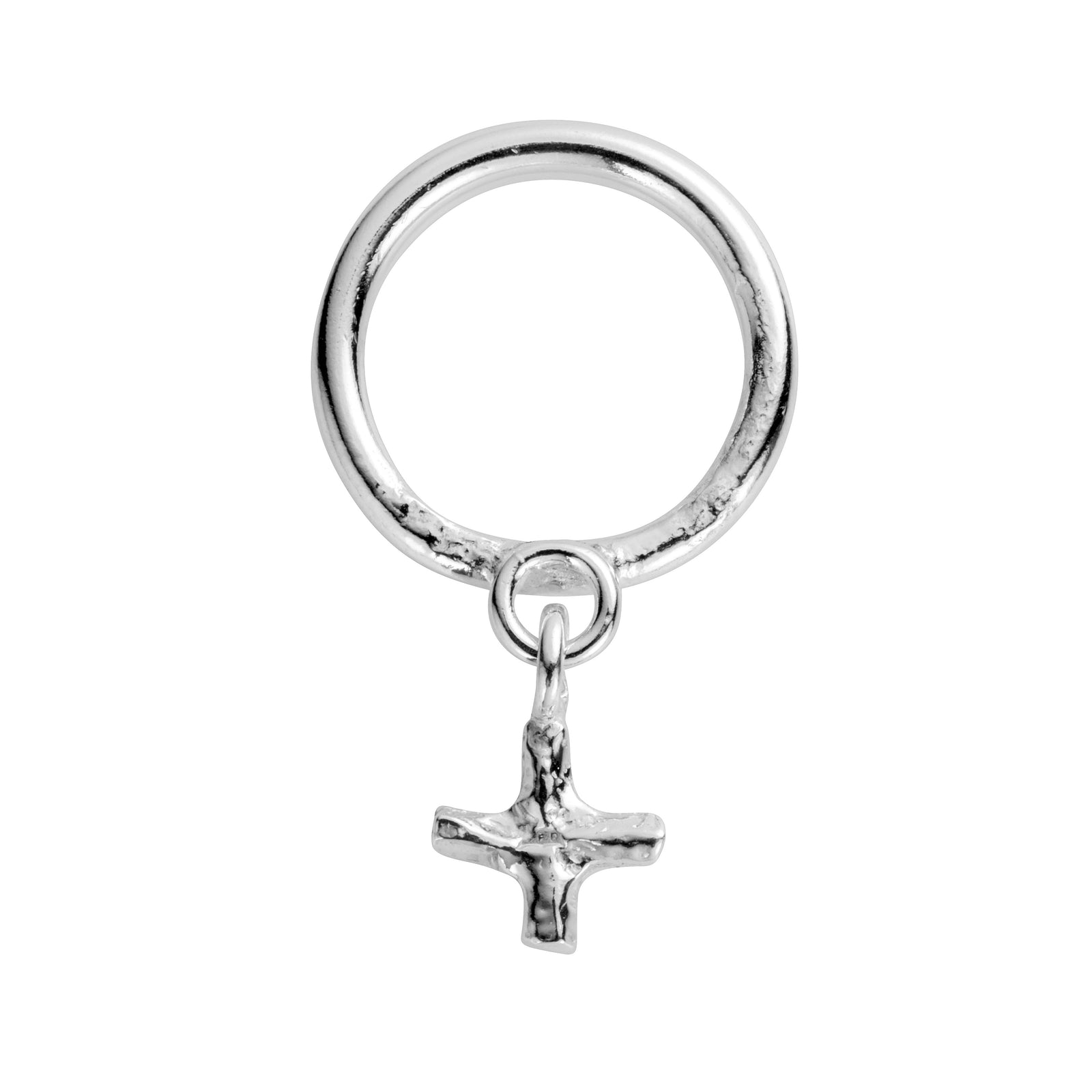Silver Falling Mini Kiss Ring