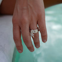 Silver Mini Star Falling Ring