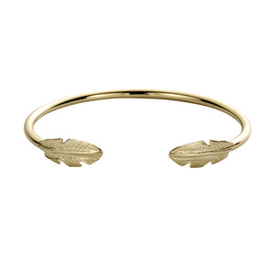 Gold Feather Cuff Bangle