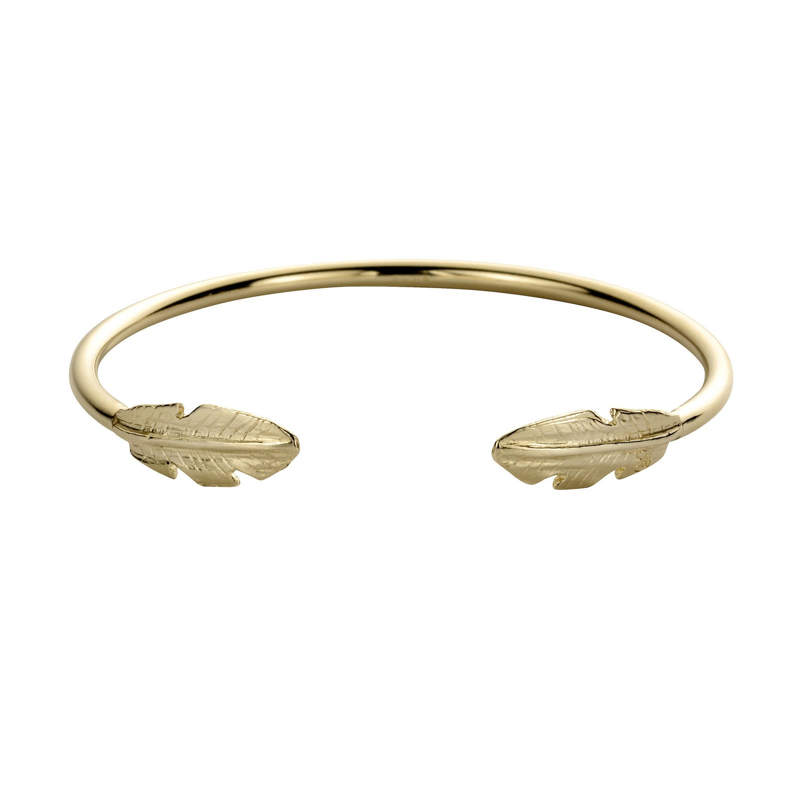 Gold Feather Cuff Bangle