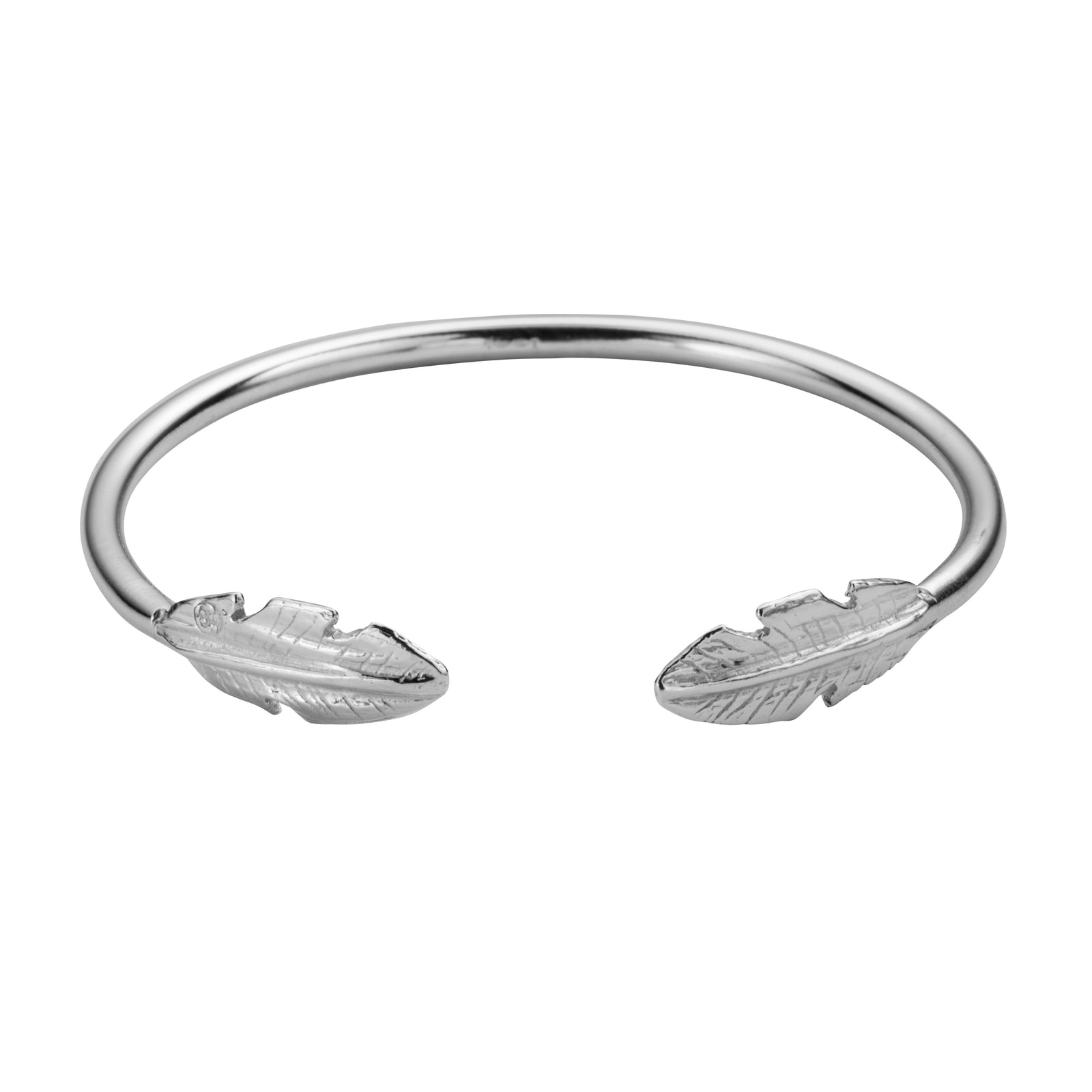 Silver Feather Cuff Bangle