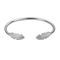 Silver Feather Cuff Bangle