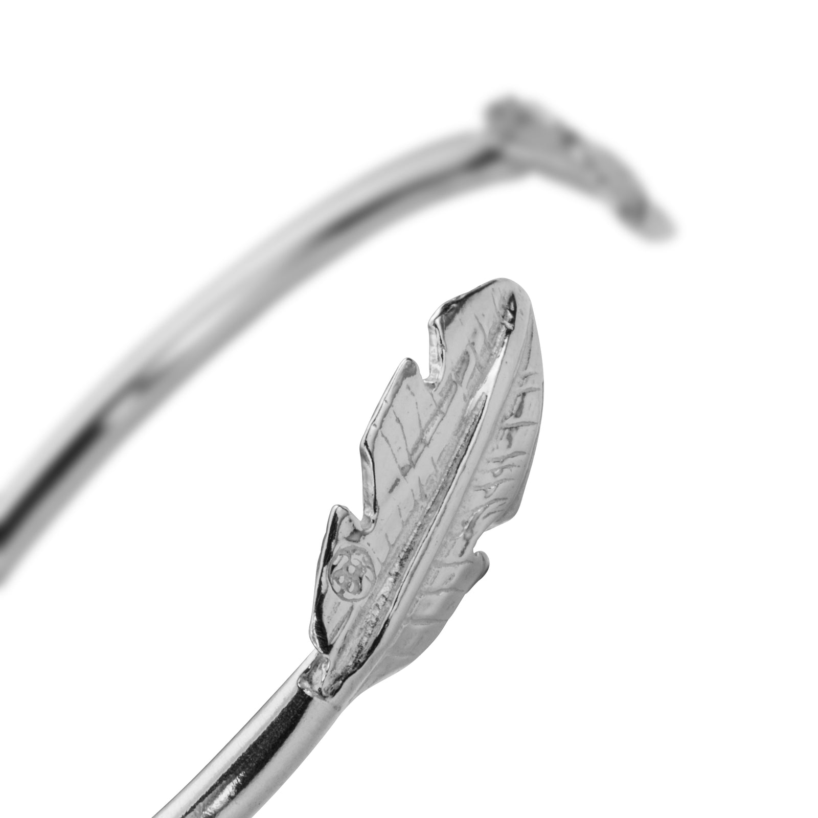 Silver Feather Cuff Bangle
