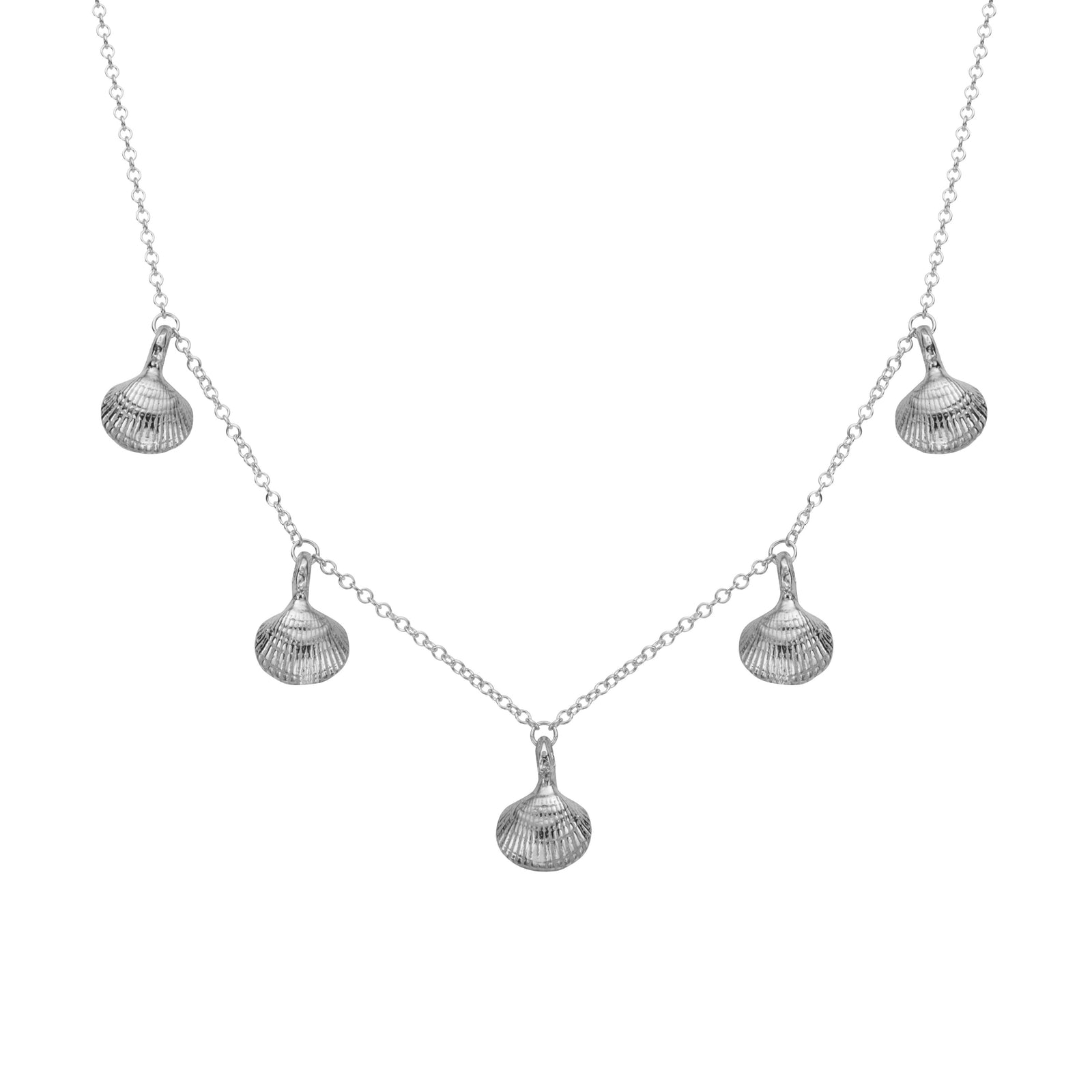 Silver Five Shell Necklace