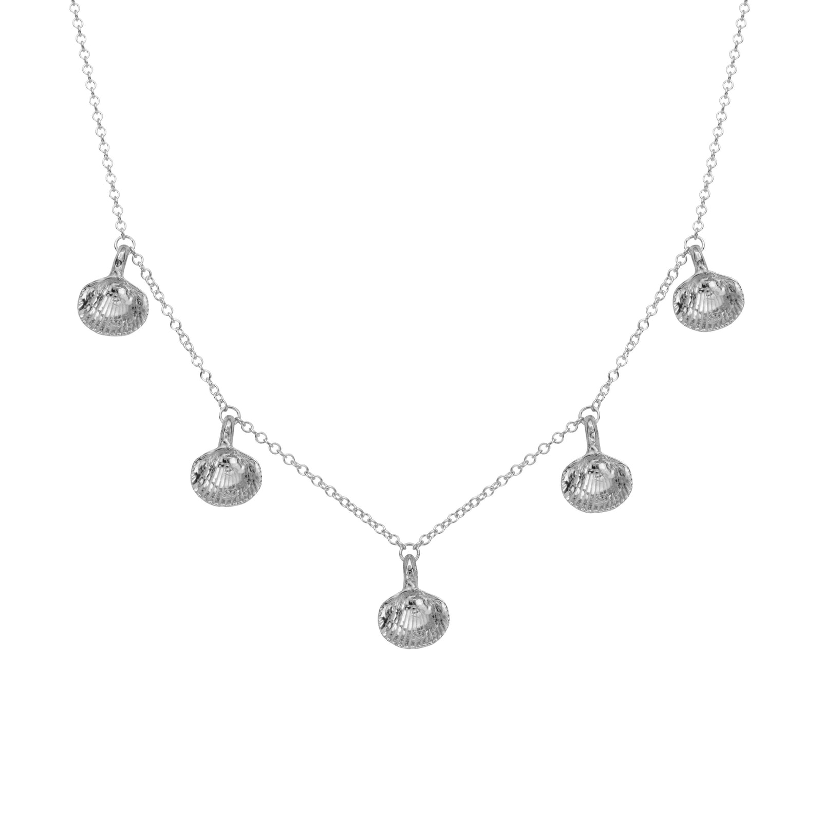 Silver Five Shell Necklace