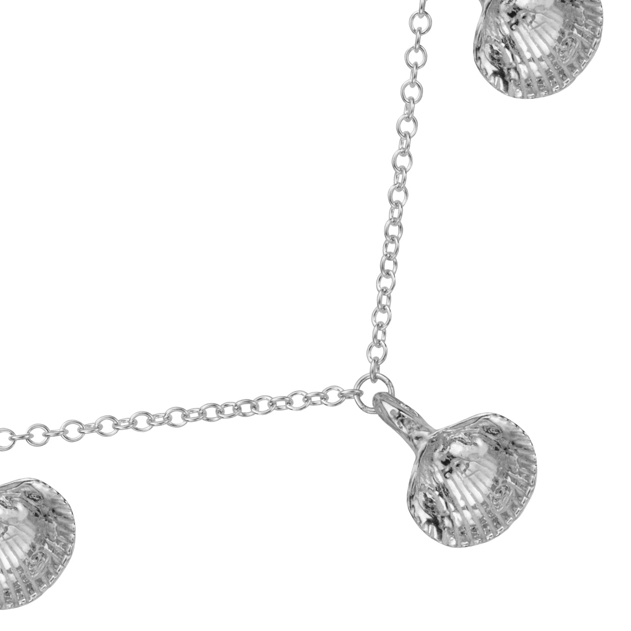 Silver Five Shell Necklace