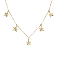 Gold Five Star Necklace