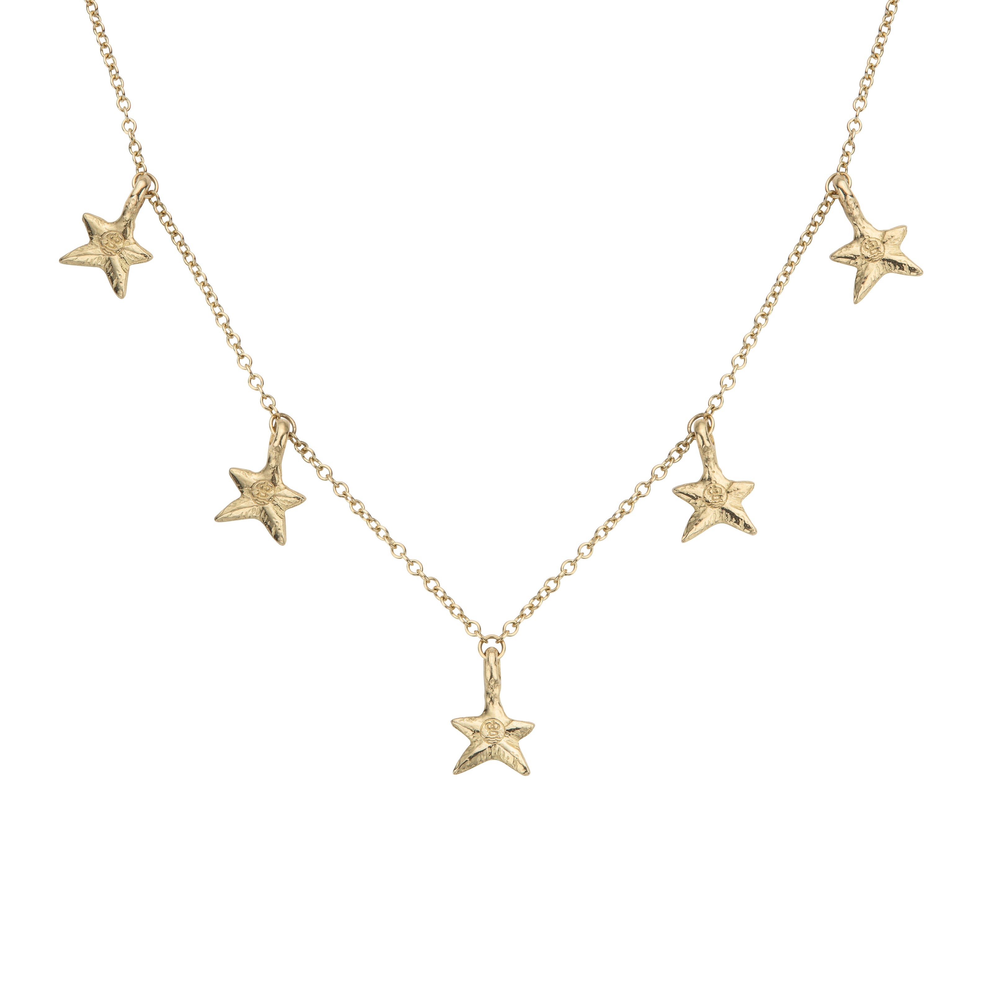 Gold Five Star Necklace
