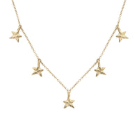Gold Five Star Necklace