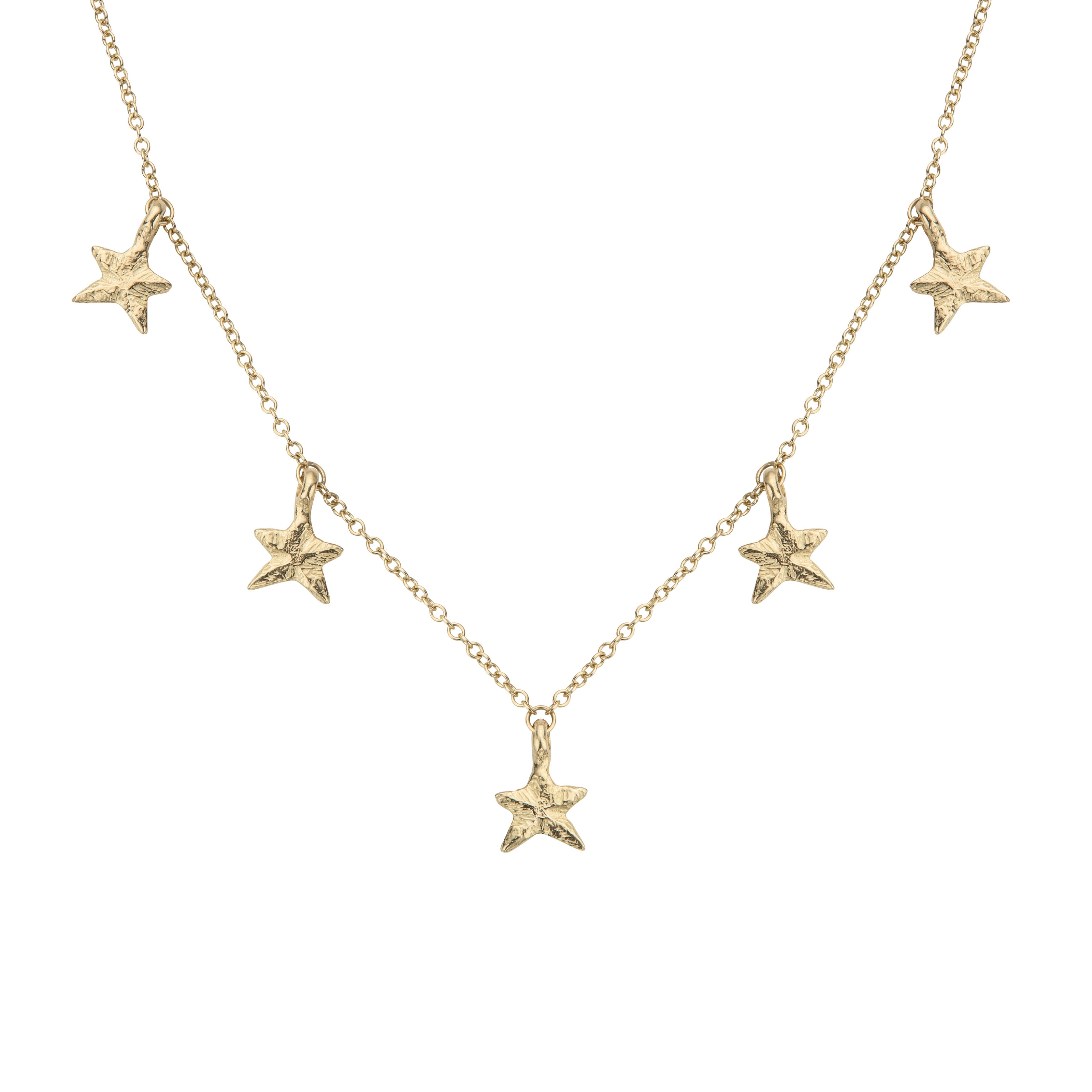 Gold Five Star Necklace