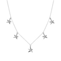Silver Five Star Necklace