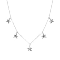 Silver Five Star Necklace