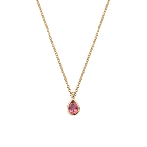 GAIA Gold Pink Tourmaline Teardrop Necklace