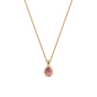GAIA Gold Pink Tourmaline Teardrop Necklace