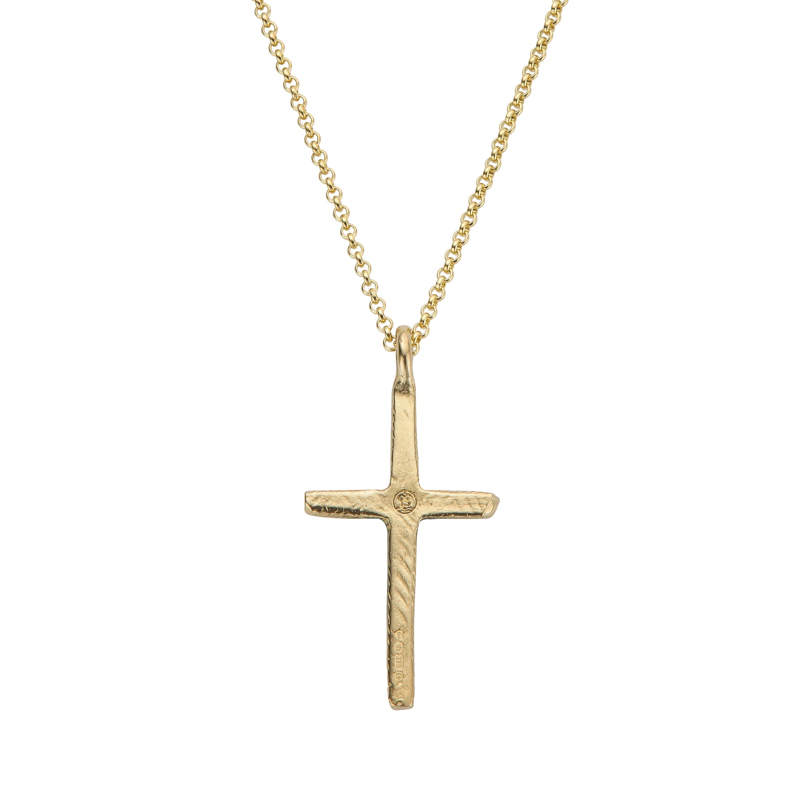 Gold 11 Diamond Large Cross Necklace