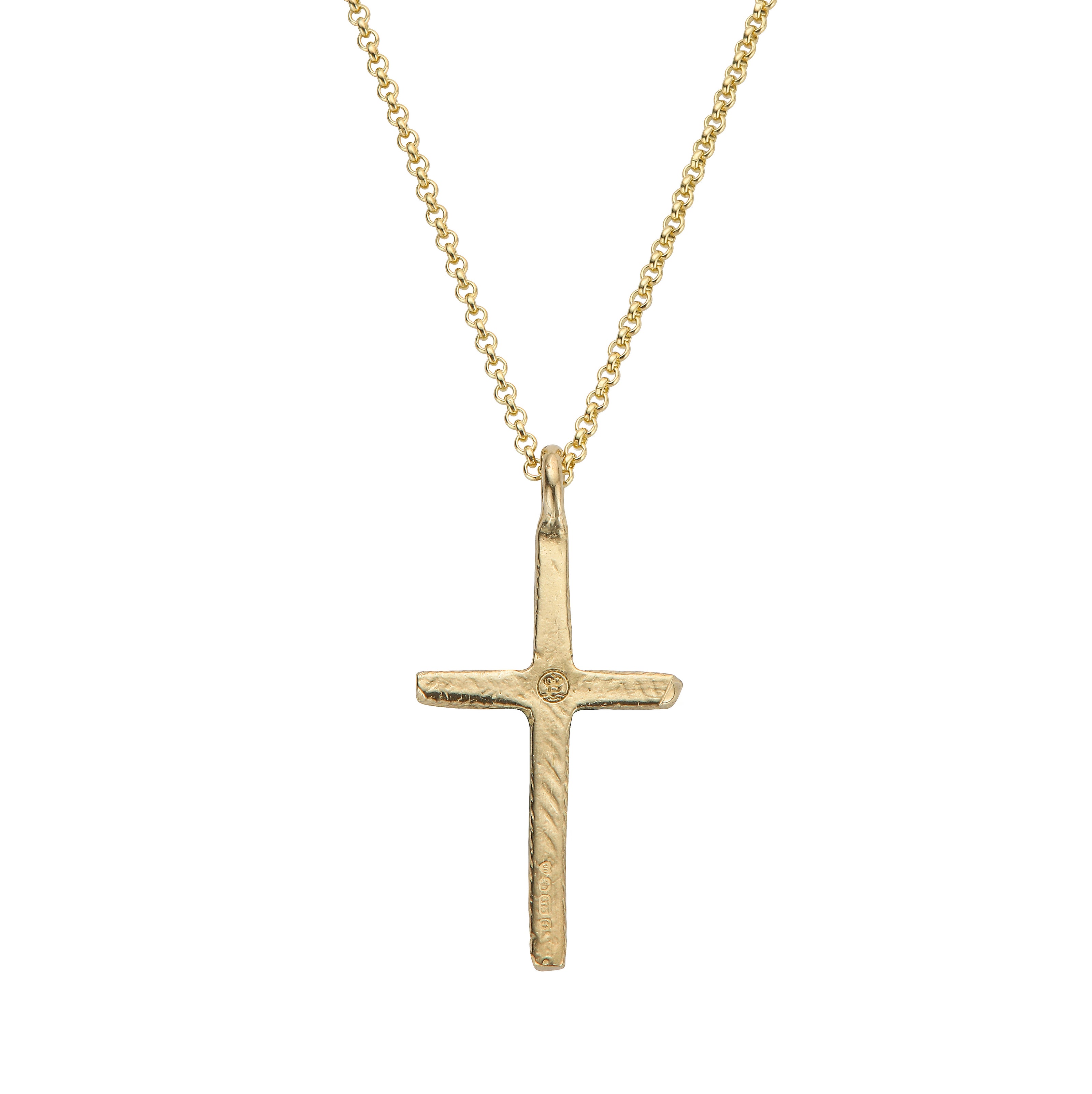 Gold 11 Diamond Large Cross Necklace