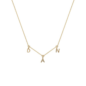 Gold Fixed Alphabet Necklace
