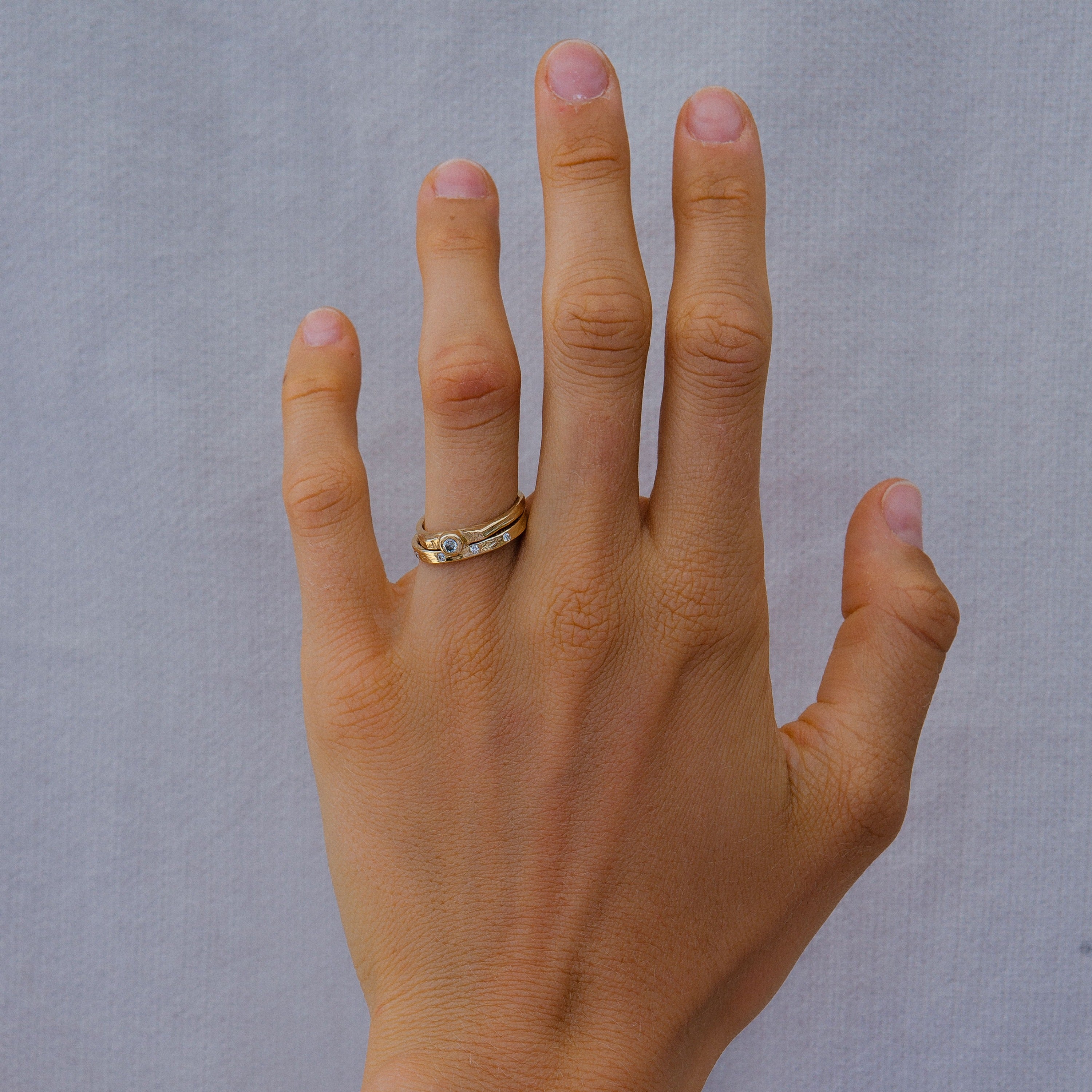 Gold 5 Diamond Mini Posey Ring