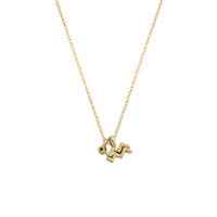 Gold Aquarius Horoscope & Birthstone Necklace
