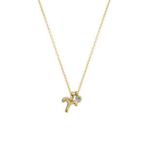 Gold Aries Horoscope & Birthstone Necklace