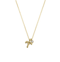 Gold Aries Horoscope & Birthstone Necklace