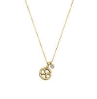 Gold Cancer Horoscope & Birthstone Necklace