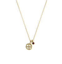 Gold Cancer Horoscope & Birthstone Necklace