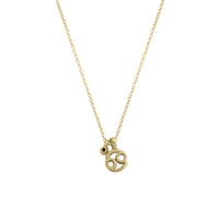 Gold Cancer Horoscope & Birthstone Necklace