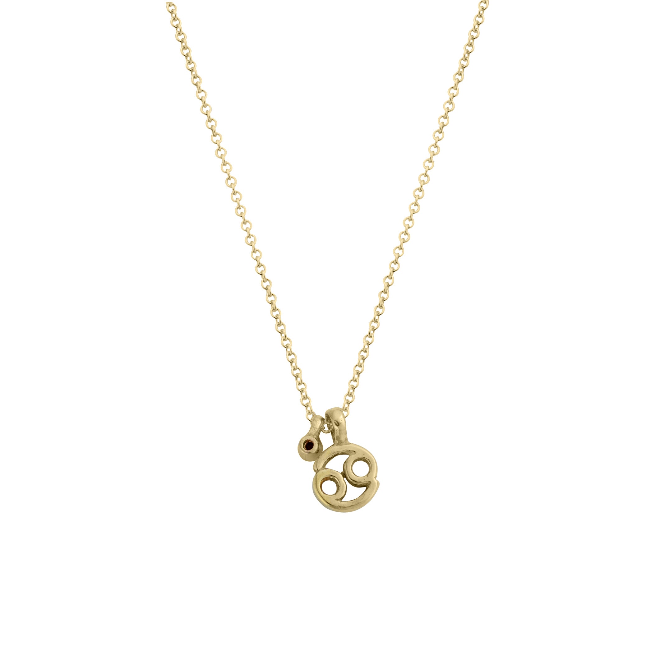 Gold Cancer Horoscope & Birthstone Necklace
