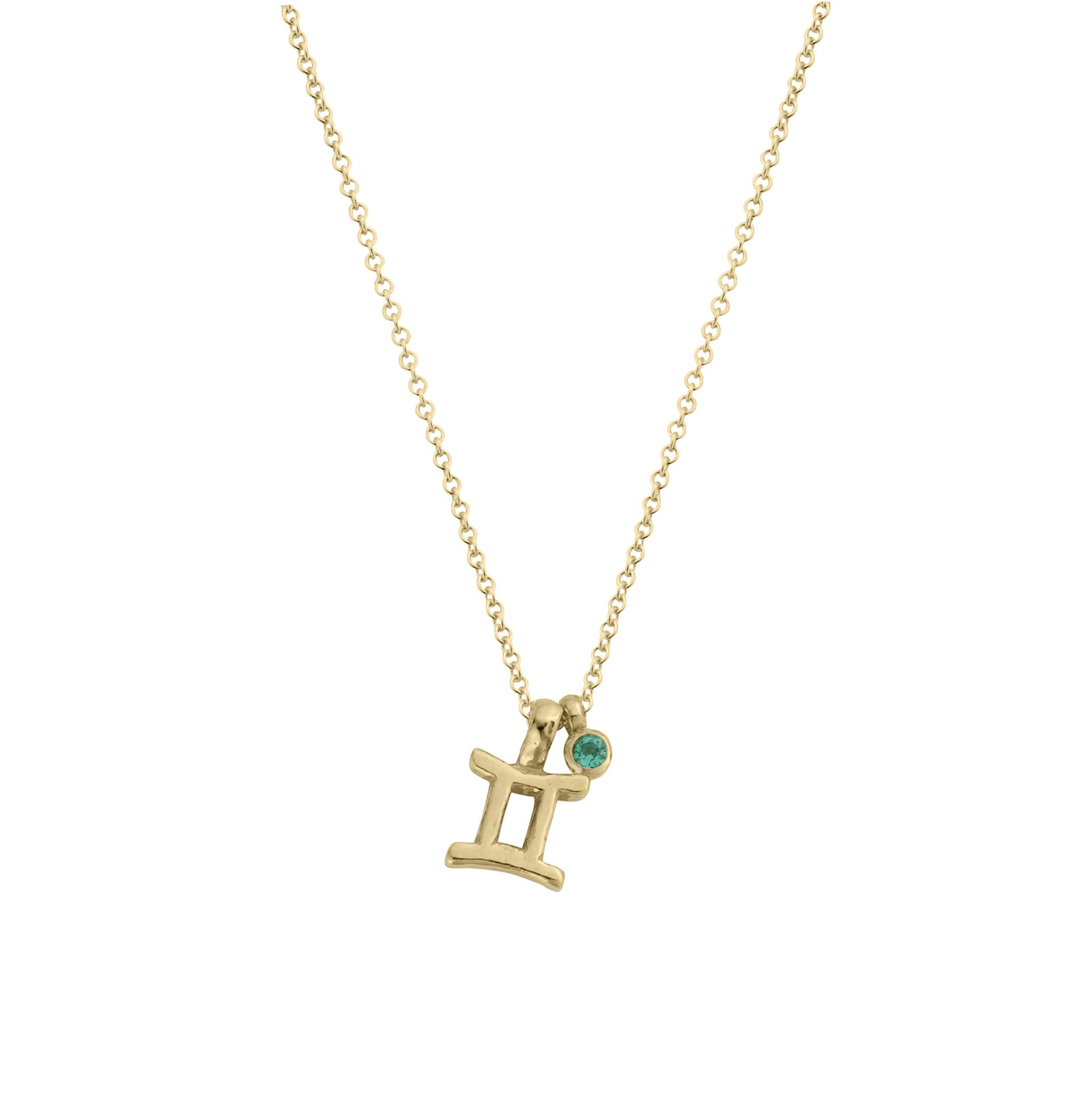 Gold Gemini Horoscope & Birthstone Necklace