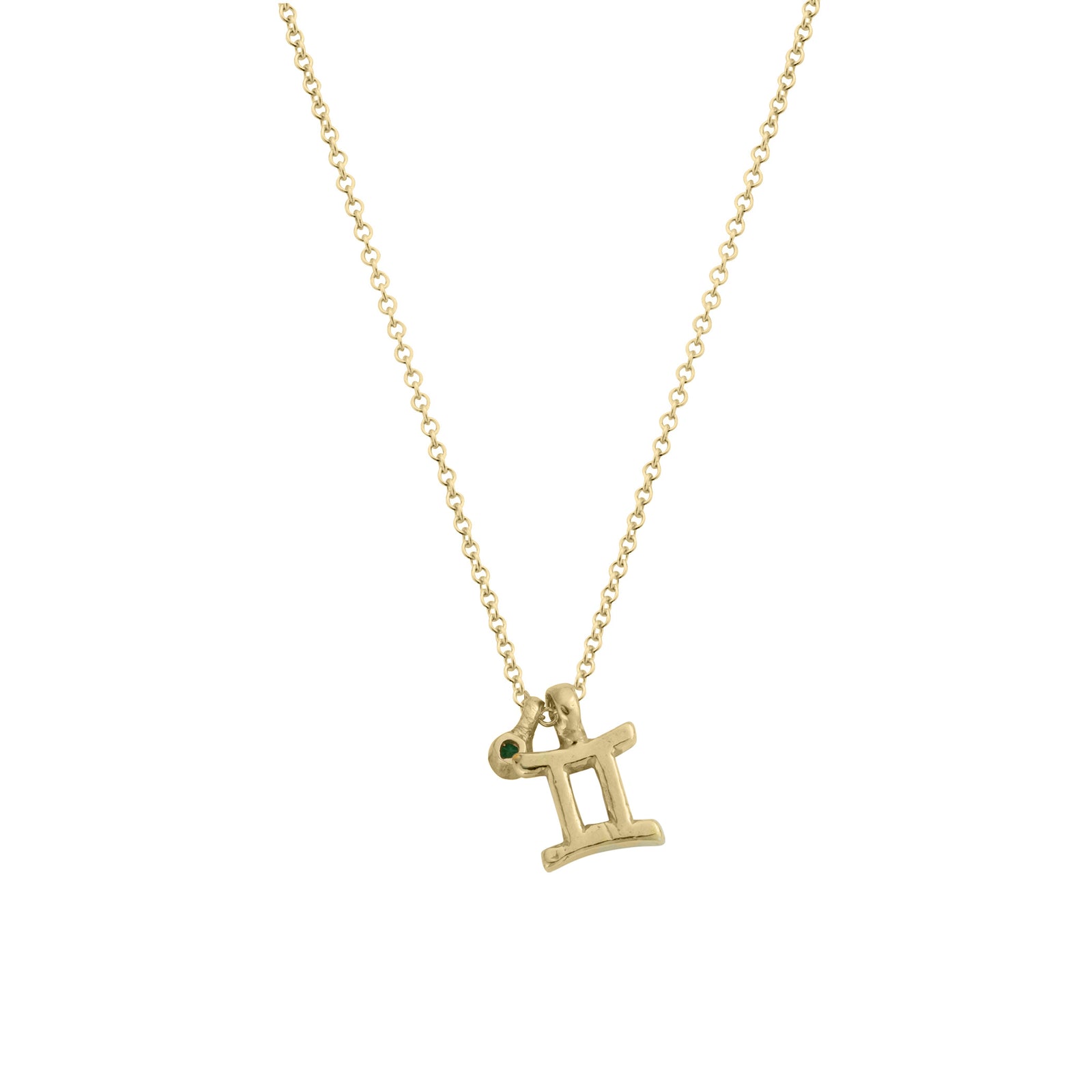 Gold Gemini Horoscope & Birthstone Necklace