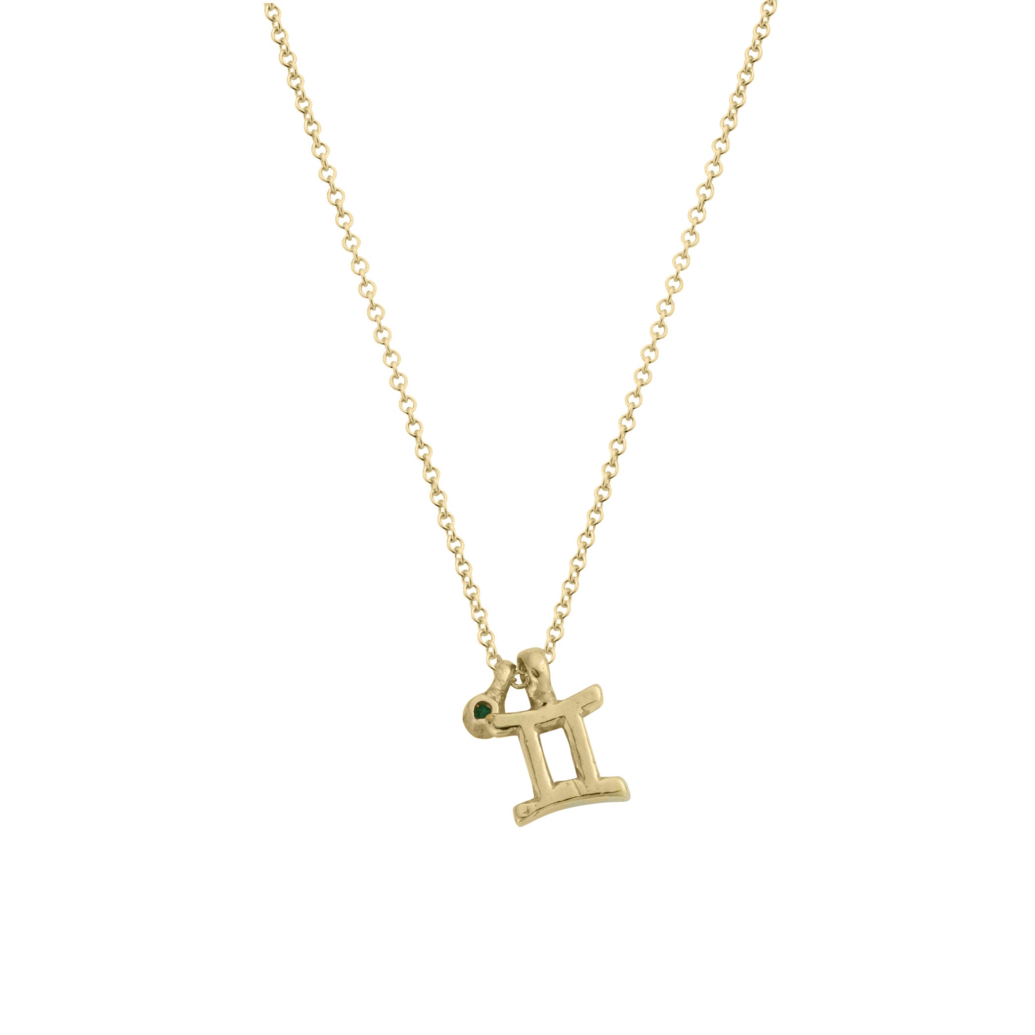Gold Gemini Horoscope & Birthstone Necklace