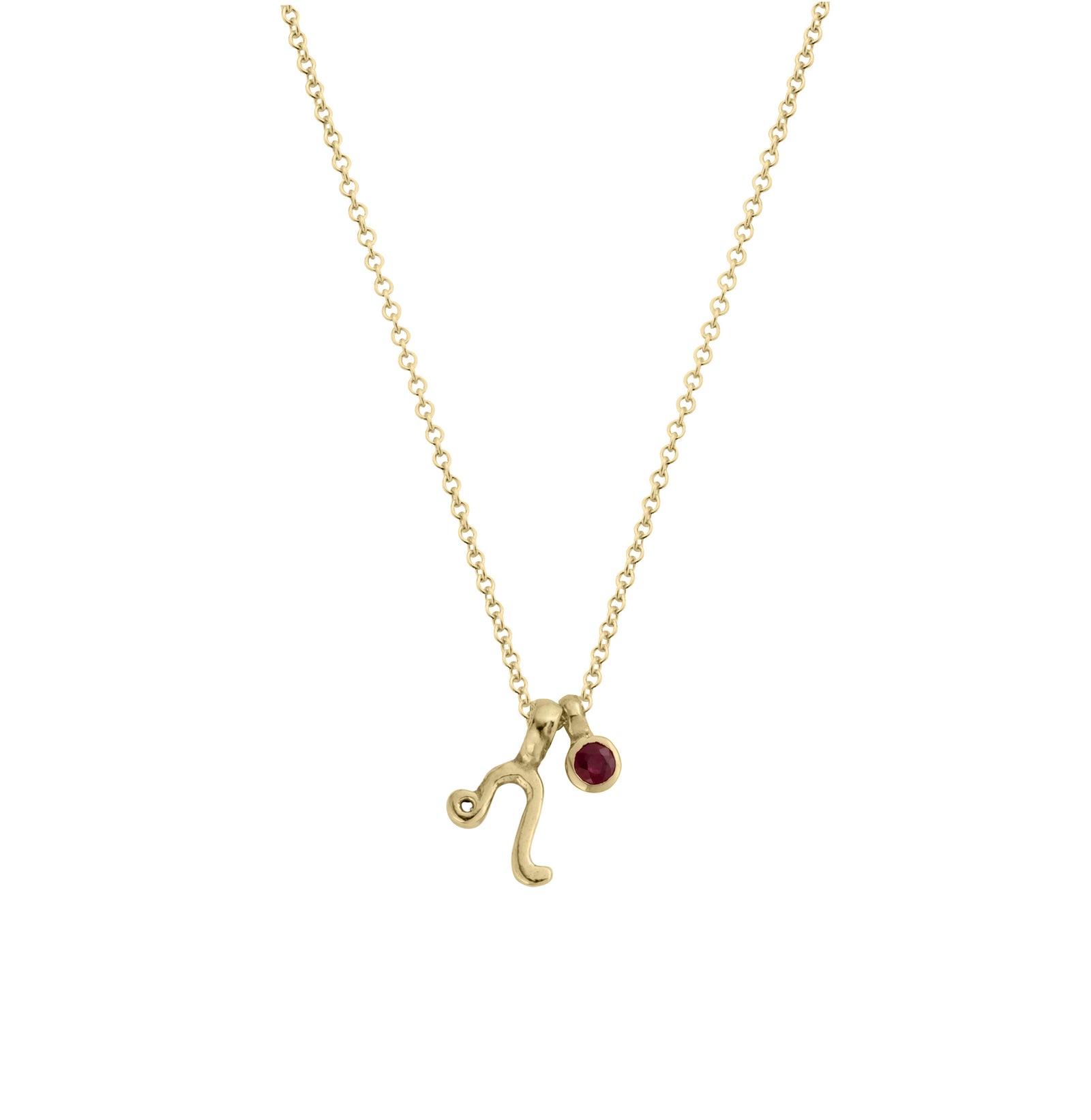Gold Leo Horoscope & Birthstone Necklace