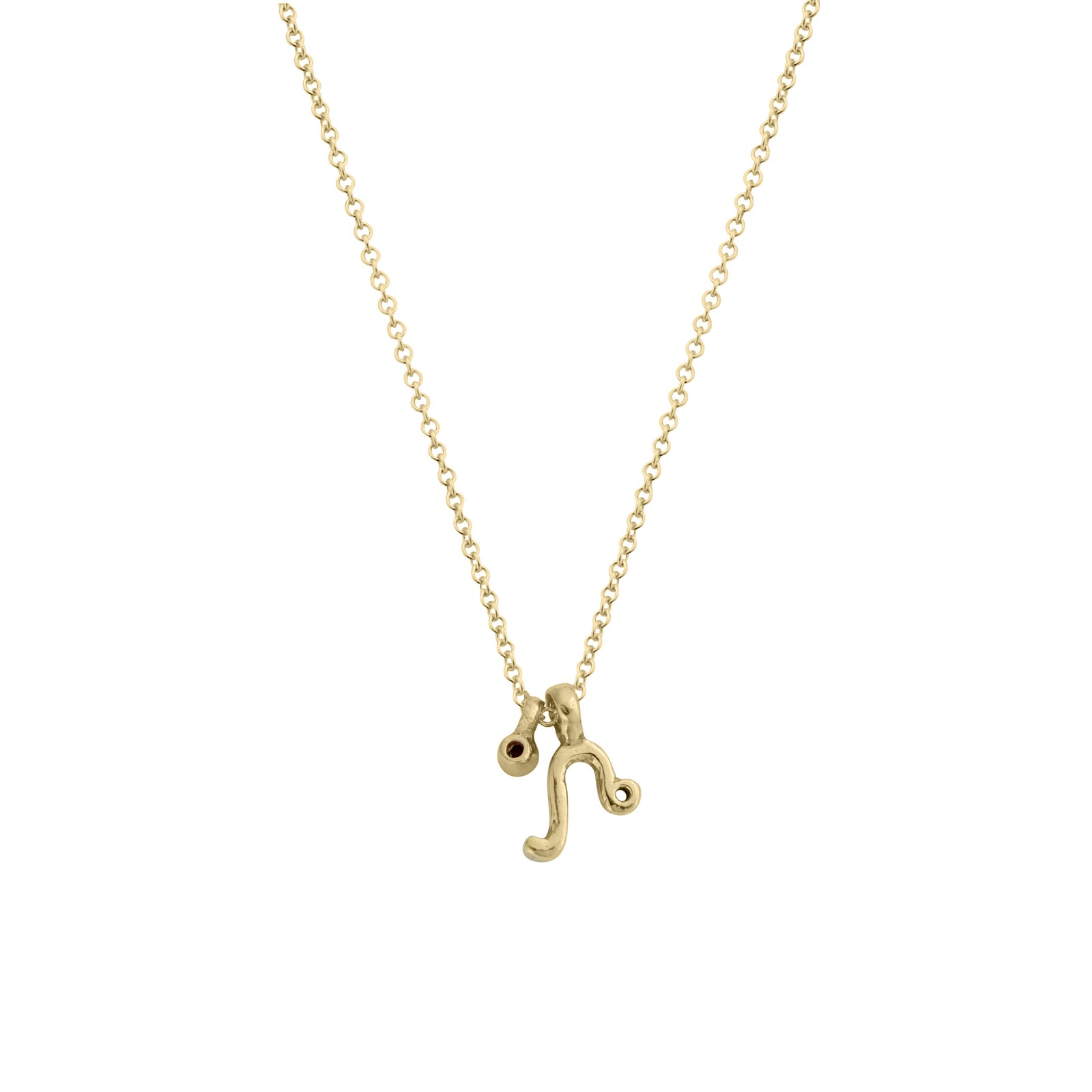 Gold Leo Horoscope & Birthstone Necklace