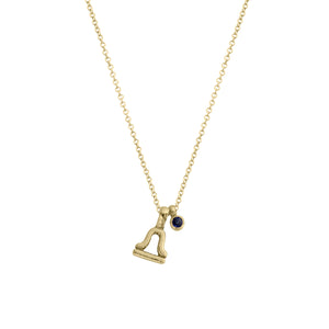 Gold Libra Horoscope & Birthstone Necklace