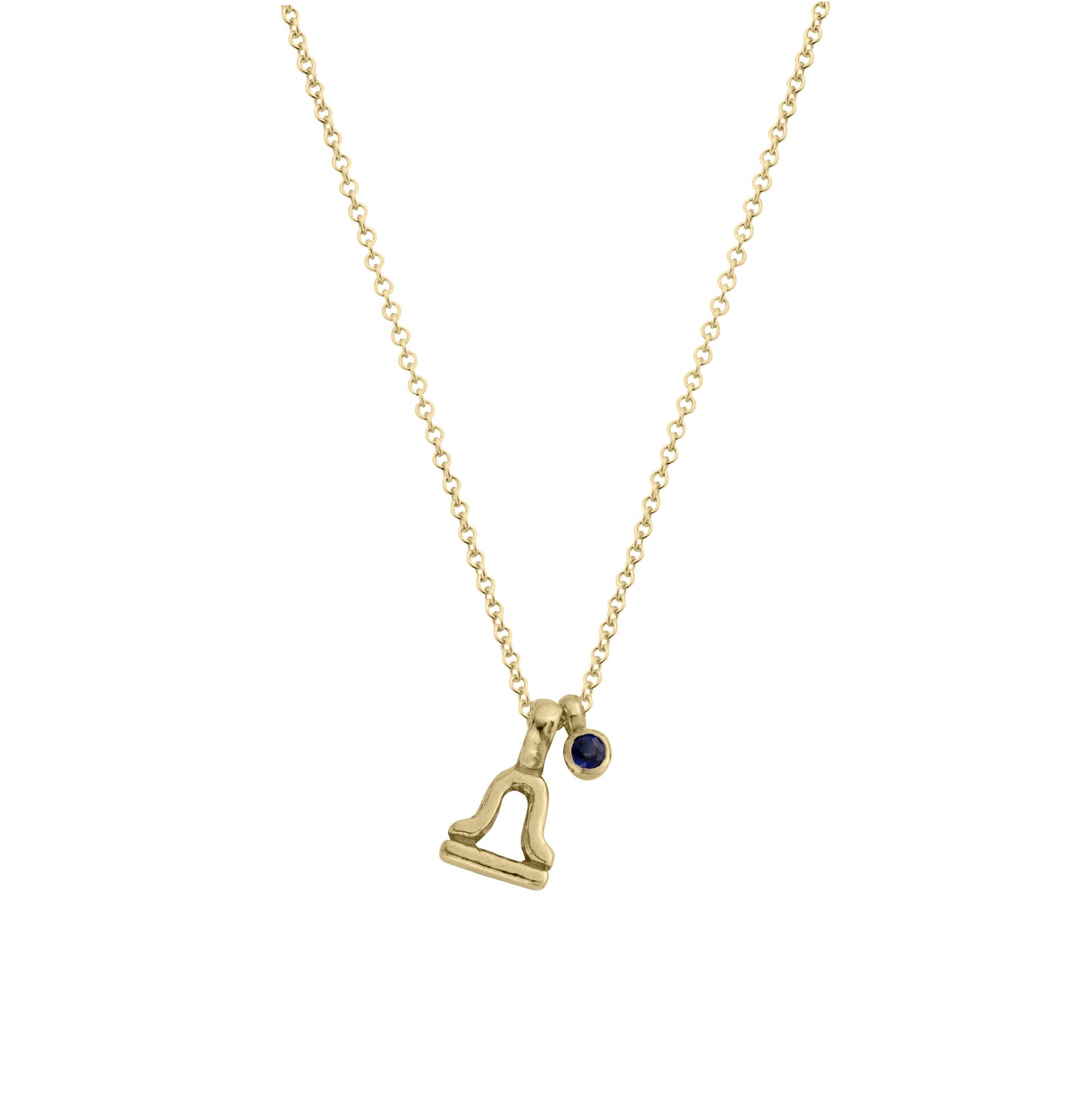 Gold Libra Horoscope & Birthstone Necklace